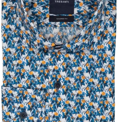 Best Adol  |  Shirt With Tangerine Print Herr Skjortor