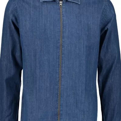 JOHN HENRIC Denim Zipper Shirt A01571-Herr Jackor