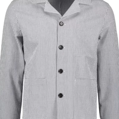 JOHN HENRIC Seersucker Shirt Jacket-Herr Jackor