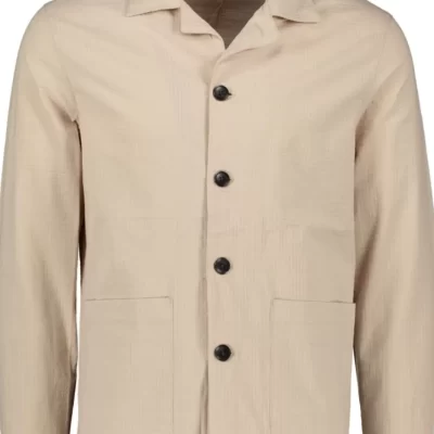 JOHN HENRIC Seersucker Shirt Jacket-Herr Jackor