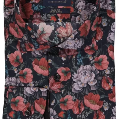 Mortimer&Armstrong Shirt With Big Flowers Slim Fit-Herr Skjortor