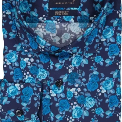 Mortimer&Armstrong Shirt With Big Roses Modern Fit-Herr Skjortor