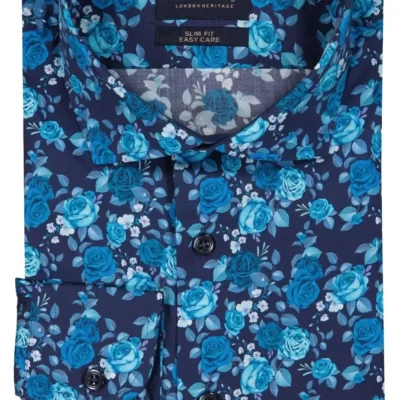 Mortimer&Armstrong Shirt With Big Roses Slim Fit-Herr Skjortor