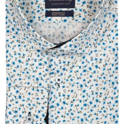 Mortimer&Armstrong Shirt With Climbing Flowers Modern Fit-Herr Skjortor