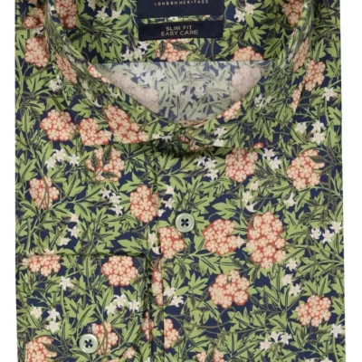 Mortimer&Armstrong Shirt With Flower Dessin Slim Fit-Herr Skjortor