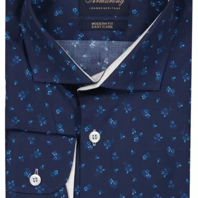 Mortimer&Armstrong Shirt With Little Flowers Modern Fit-Herr Skjortor