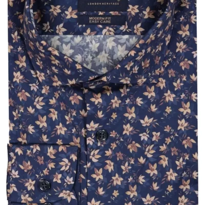 Mortimer&Armstrong Shirt With Shadow Flowers Modern Fit-Herr Skjortor