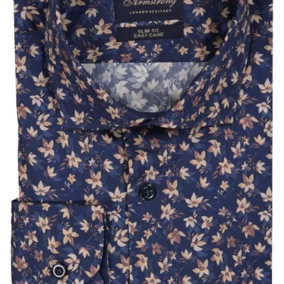 Mortimer&Armstrong Shirt With Shadow Flowers Slim Fit-Herr Skjortor