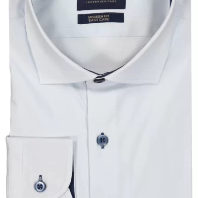 Mortimer&Armstrong Uni Shirt Blue With Navy Details Modern Fit-Herr Skjortor