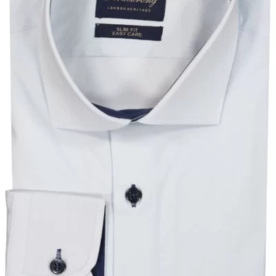 Mortimer&Armstrong Uni Shirt Blue With Navy Details Slim Fit-Herr Skjortor