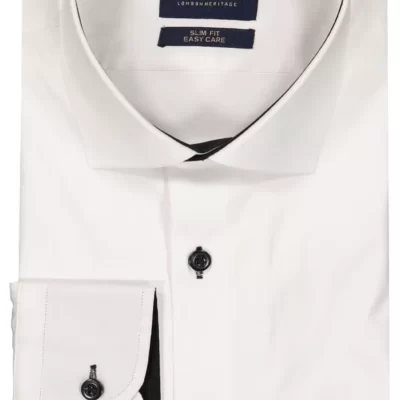 Mortimer&Armstrong Uni Shirt White With Black Details Slim Fit-Herr Skjortor